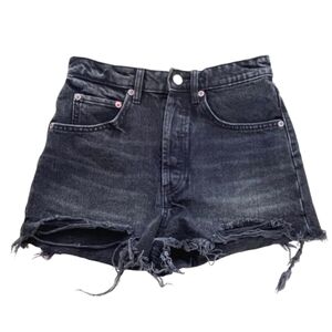 Zara 100% Cotton Button Fly High-Rise Sz 4 Denim Cut-Off Shorts